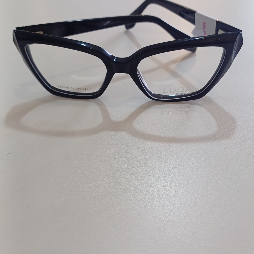 Armaçâo Luga  em acetato preta , ref ref 2628